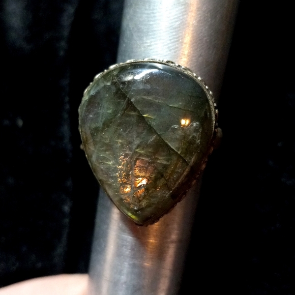 116 NWT Labradorite gemstone crystal 925 silver ring size 10 free shipping sale - Picture 8 of 10